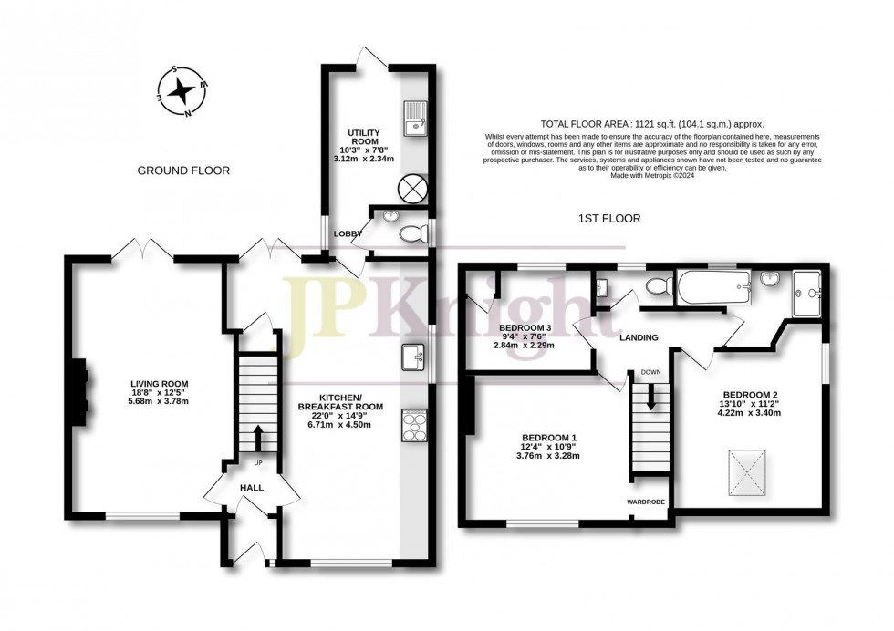 Floorplan for Weller Close, Berrick Salome