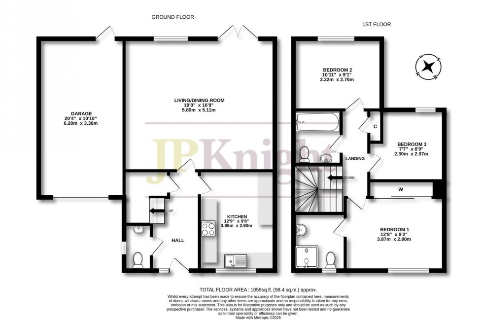 Floorplan for Six Acres, Warborough, Oxfordshire, OX10 7BS