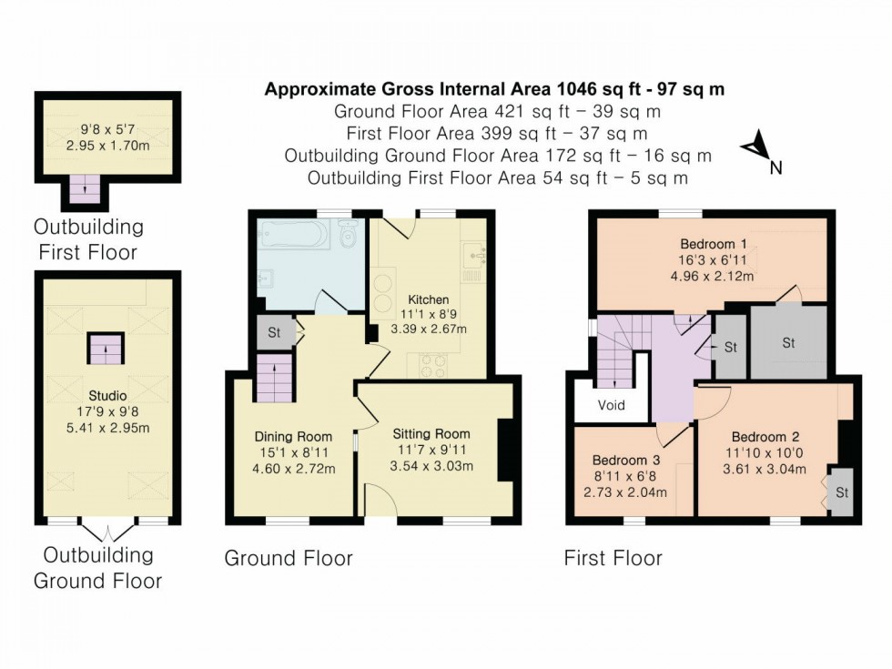 Floorplan for The Row, Brightwell Baldwin, Watlington, OX49 5NZ