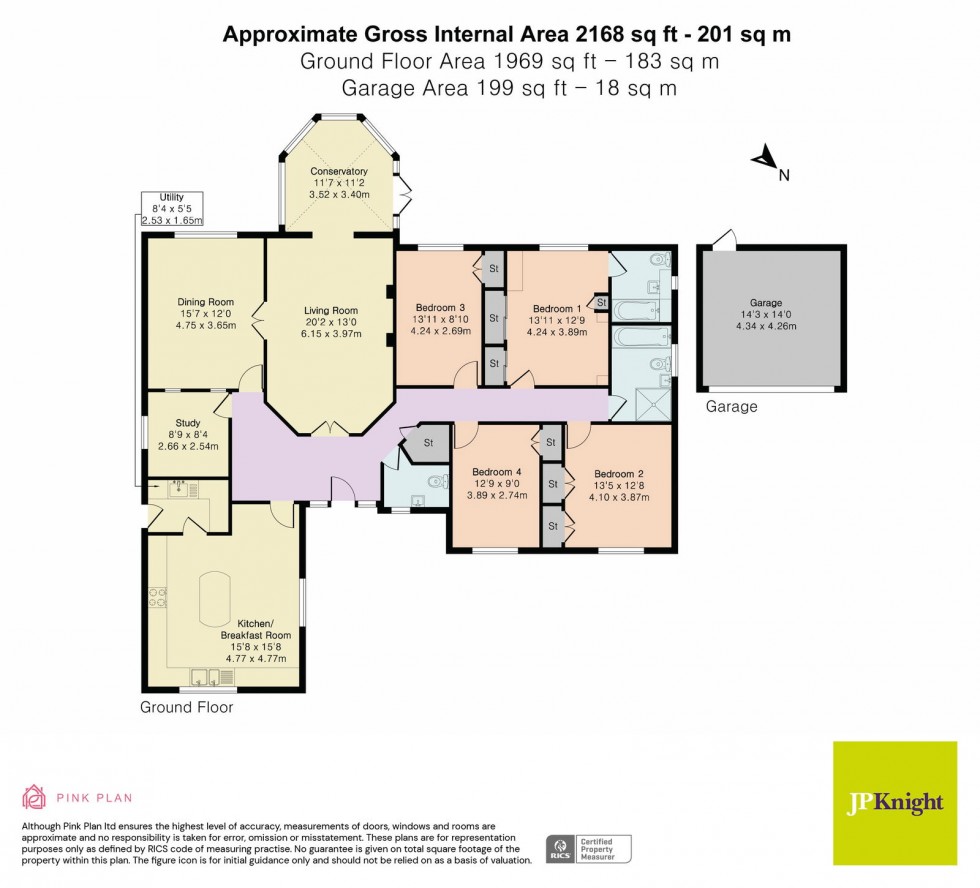Floorplan for Brookfield Close, Wallingford