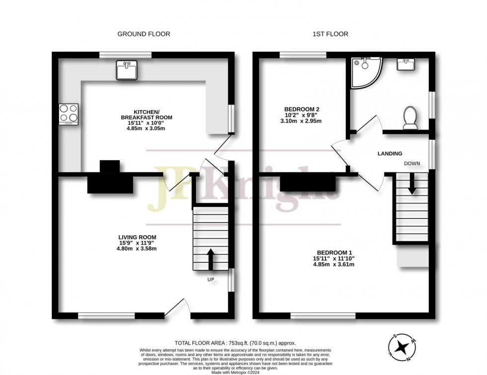 Floorplan for Kentwood Close, Cholsey, OX10 9NQ