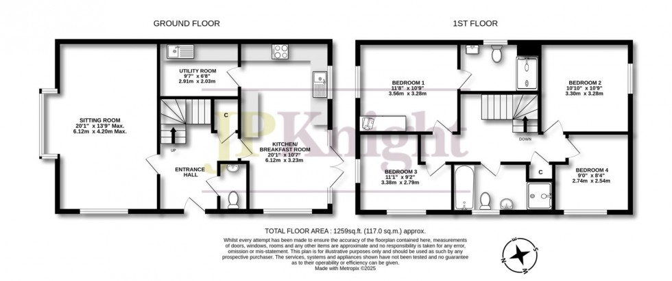 Floorplan for Rush Way, Crowmarsh Gifford