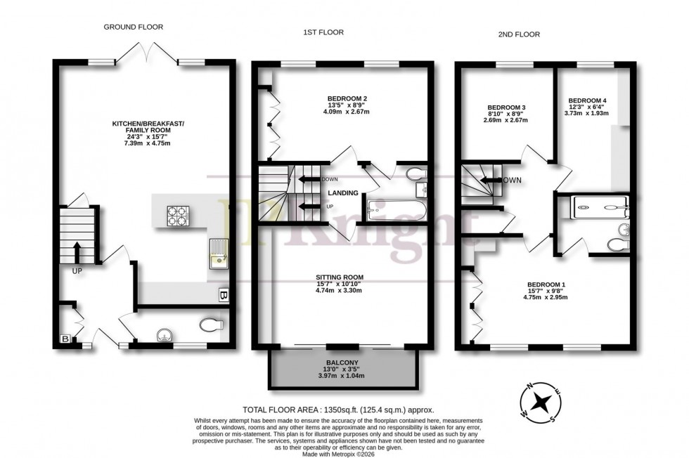 Floorplan for Rotherfield Road, Cholsey, Wallingford, OX10 9FN