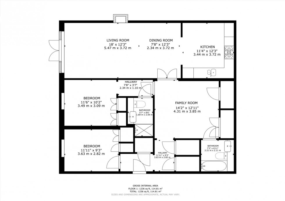 Floorplan for Crown House, St. Martins Street, Wallingford, OX10 0FJ