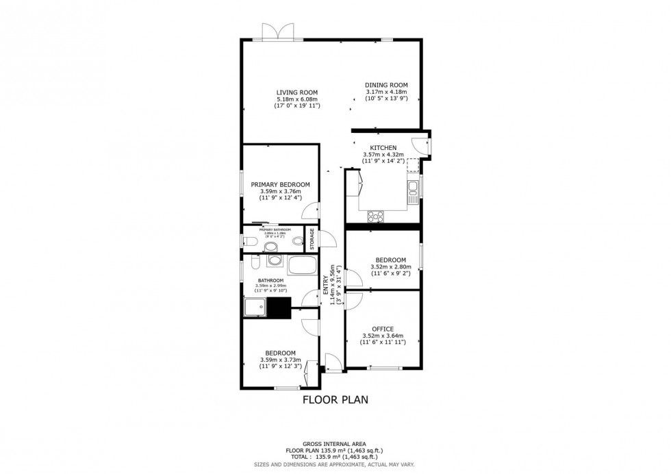 Floorplan for Papist Way, Cholsey, Wallingford, OX10 9QJ
