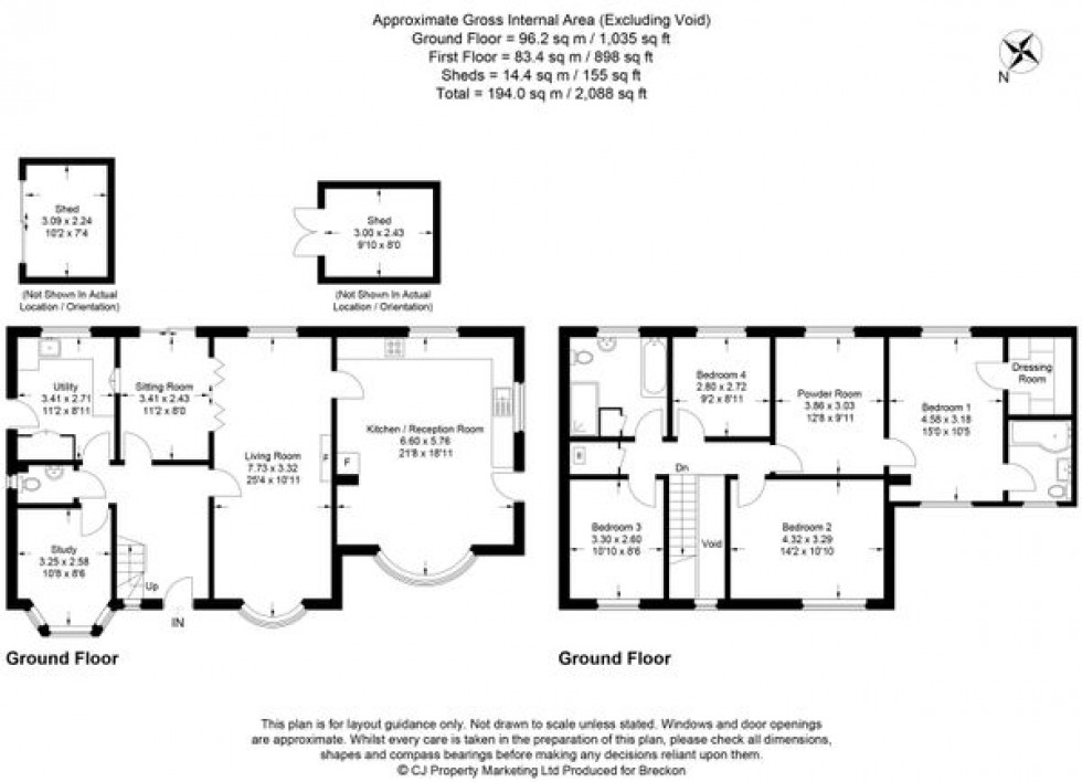 Floorplan for Courtenay Close, Sutton Courtenay, Abingdon, OX14 4AU