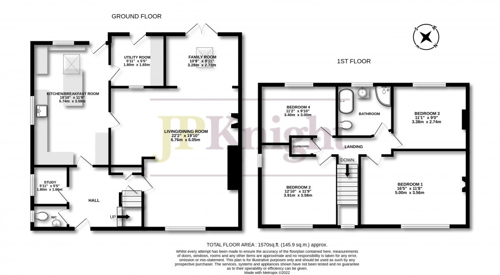 Floorplan for Norton Cottages, Brightwell Baldwin