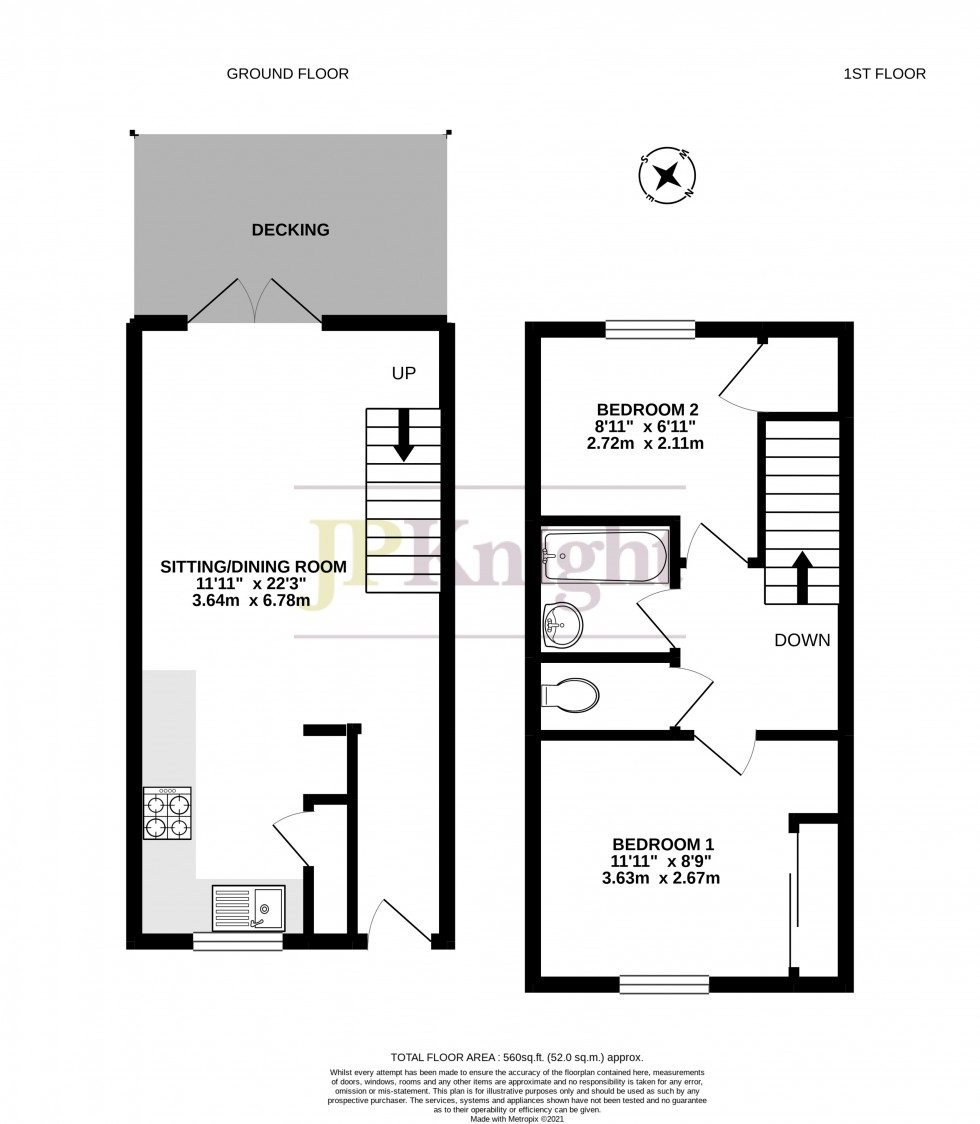 Floorplan for Carmel Terrace, Mongewell, Wallingford
