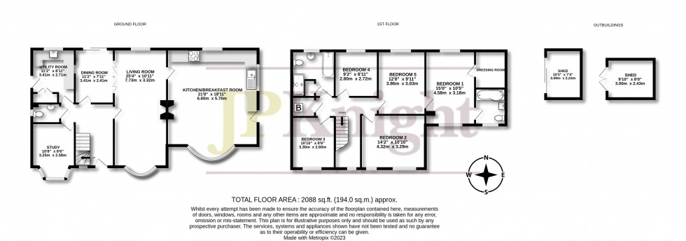 Floorplan for Courtenay Close, Sutton Courtenay